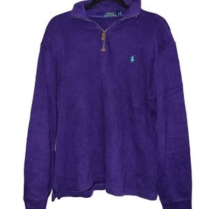 Ralph Lauren Men’s Polo 100% Cotton Quarter Zip Purple Medium